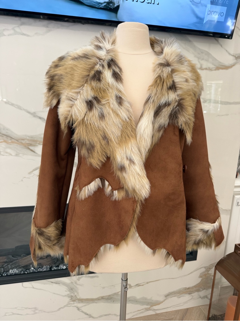 Donna Salyers Fabulous Furs Faux Fur Jacket - Light Brown